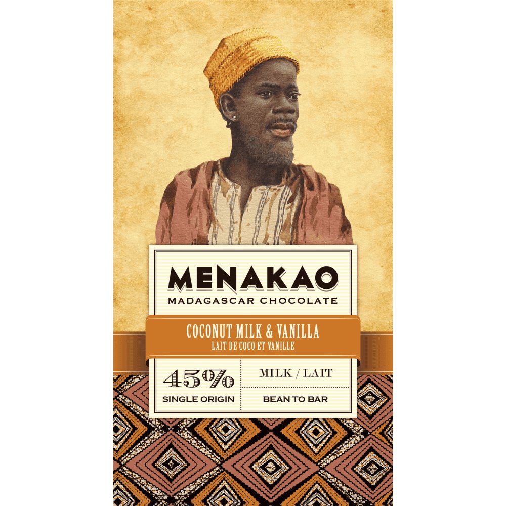 Menakao czekolada mleczna 45% z kokosem 75g