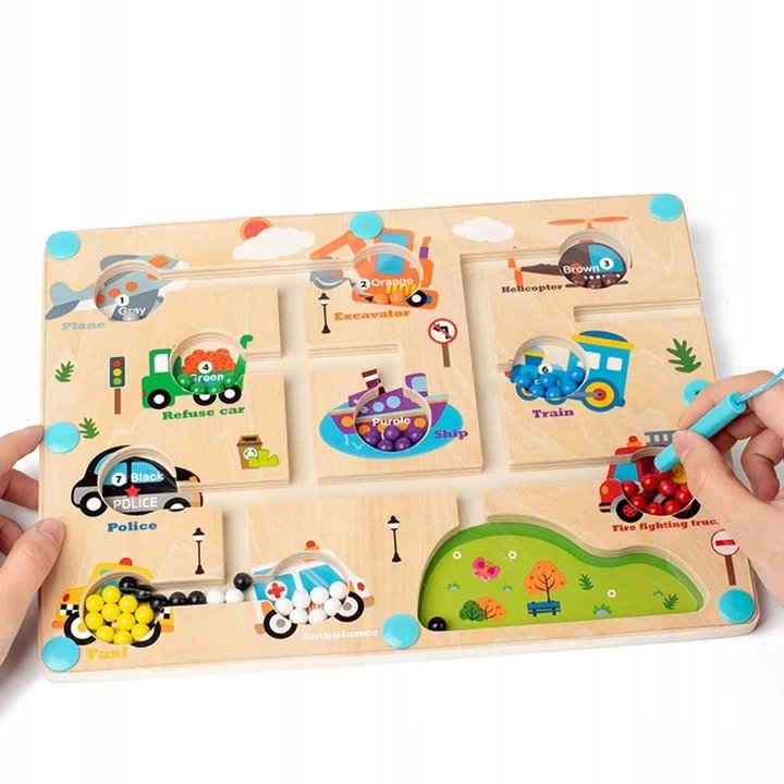 Magnetyczna tablica edukacyjna Montessori nauka kolorów i sortowanie (W102)