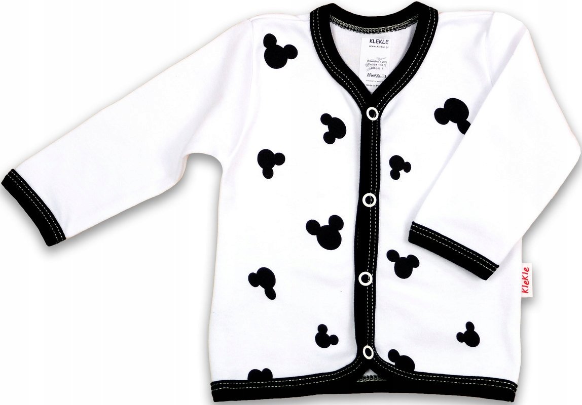 KAFTANIK koszulka ROZPINANY Myszka BIEL 80 KLEKLE