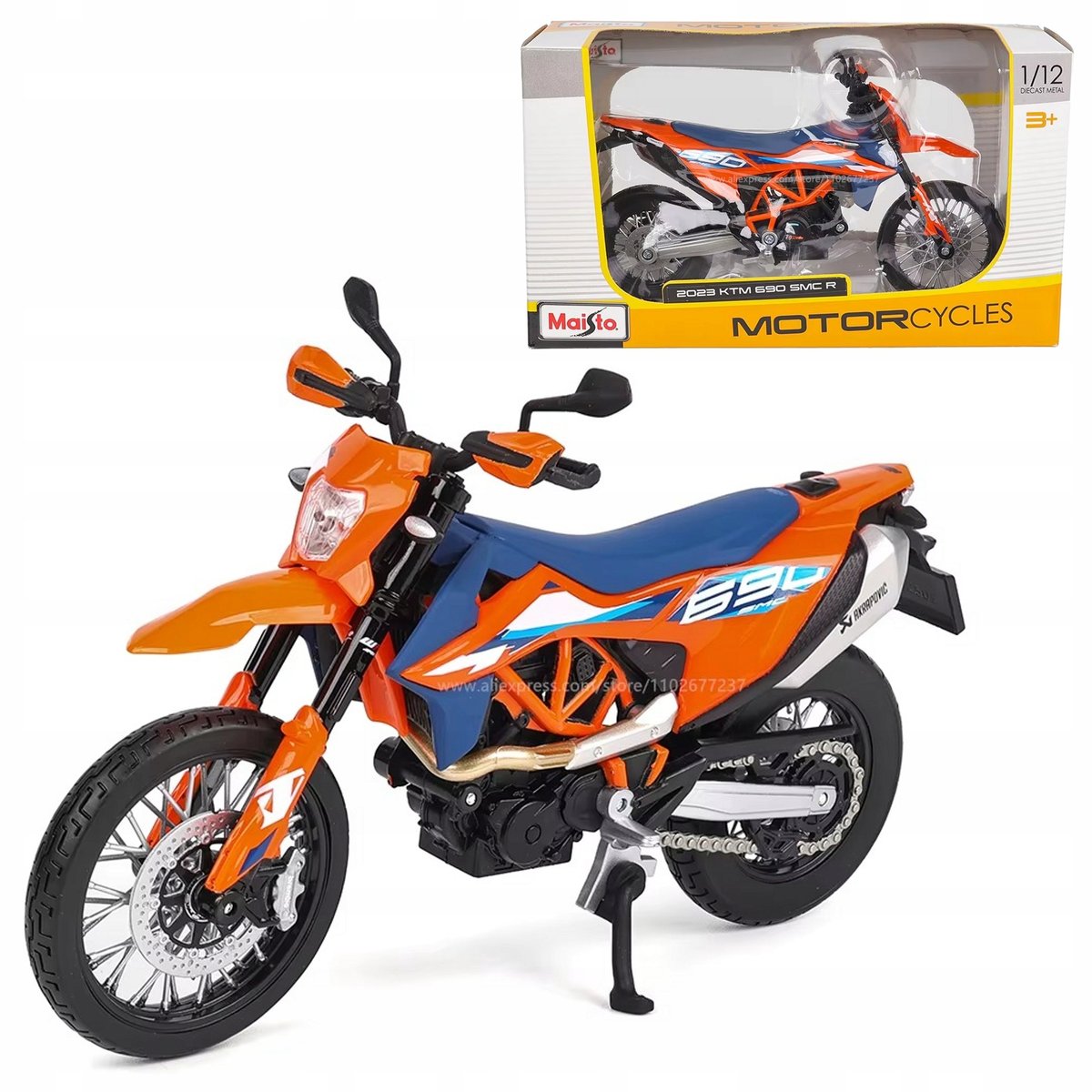 KTM 690 SMC R FINISHED 2023 model motocykla w skali 1:12 Maisto