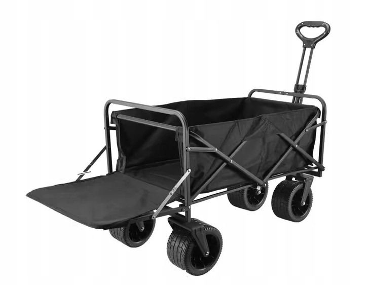 WÓZEK SKŁADANY NA KÓŁKACH TRANSPORTOWY TURYSTYCZNY DUŻY PRZYCZEPKA
