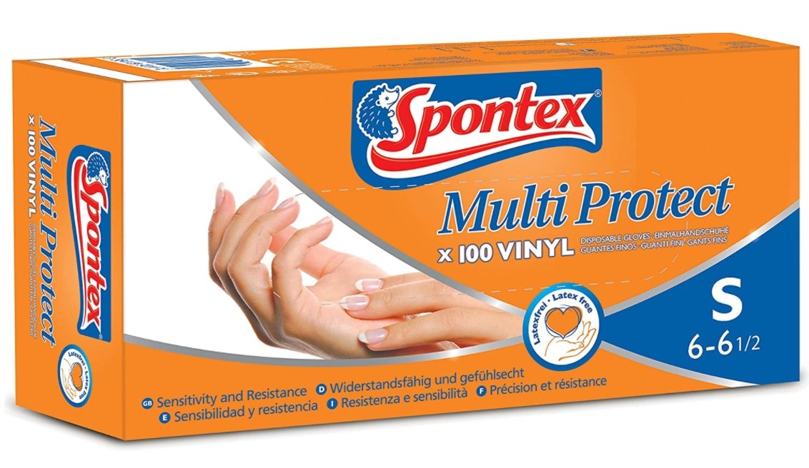 Spontex, Rękawice jednorazowego użytku, rozmiar S, 100 sztuk