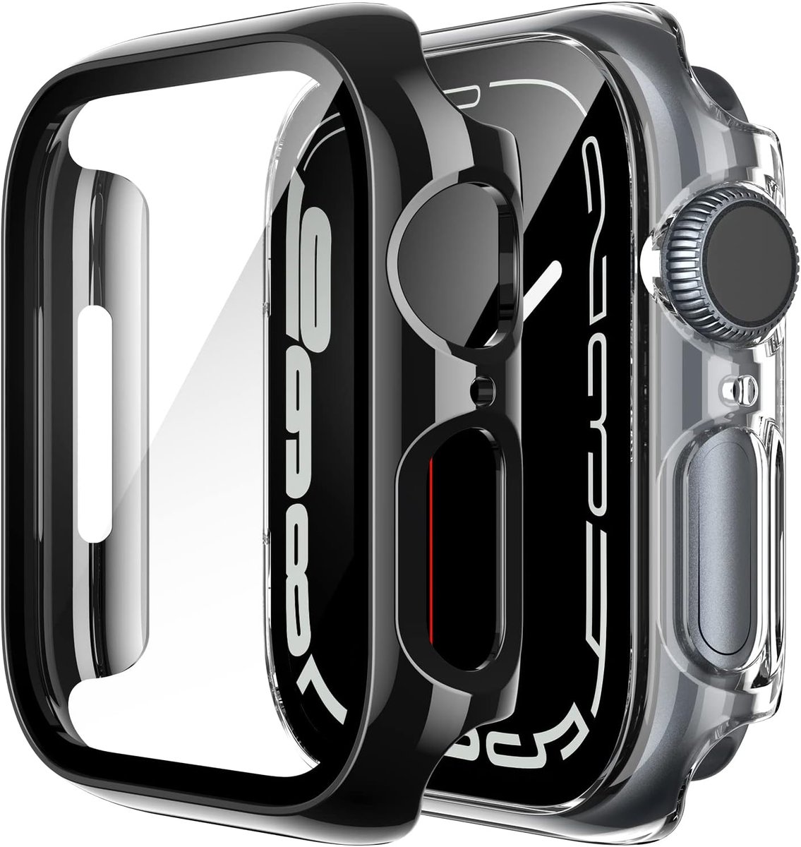 2X ETUI APPLE IWATCH SERII 8/7 41mm CZARNE I PRZEZROCZYSTE OCHRONA EKRANU