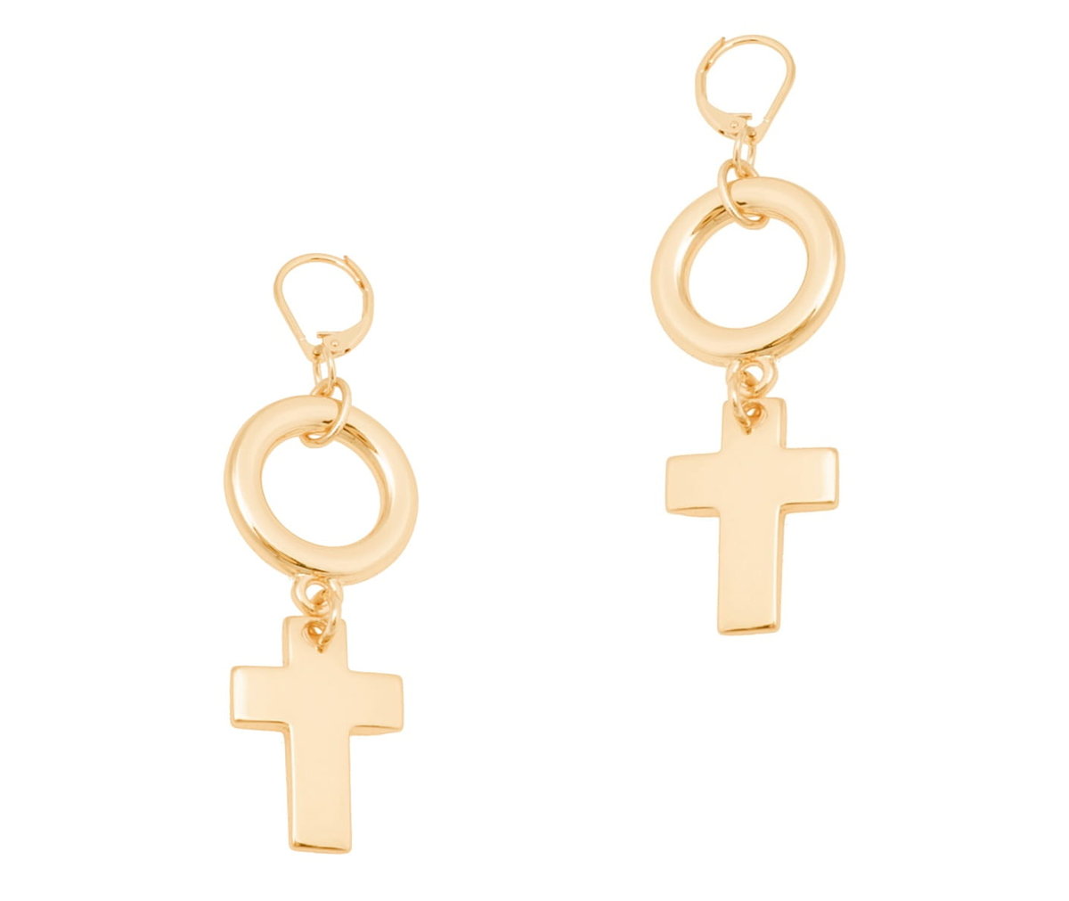 Kolczyki krzyżyk na kółku (P21/WIO/46AU)