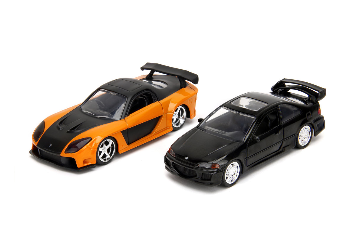 JADA FAST AND FURIOUS HEIST HONDA CIVIC EJ1 + HAN'S MAZDA RX-7 2-PACK 1:32 253202011