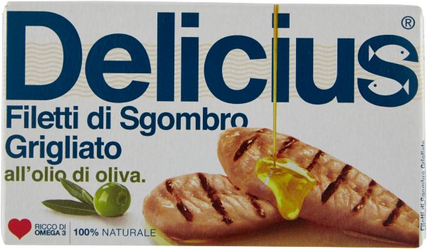Filety z makreli w oliwie z oliwek Filetti di Sgombro Grigliato all'Olio di Oliva 85g - Delicius