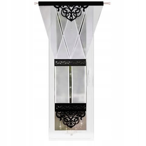 PANEL DEKORACYJNY BALKONOWY Z AŻUREM KORALIKI CZARNY DESIGN 120X250 CM L802