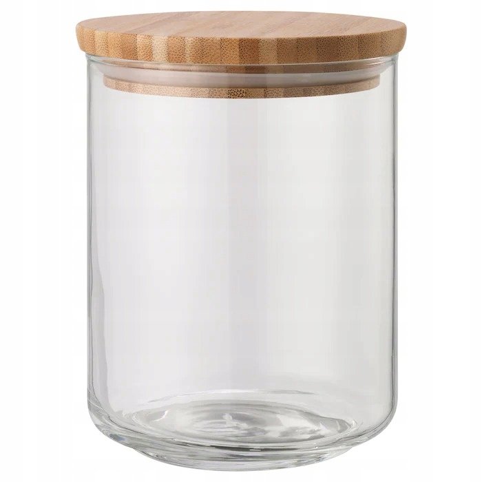 IKEA EKLATANT SŁOIK Z POKRYWKĄ BAMBUSOWĄ 0.8 L