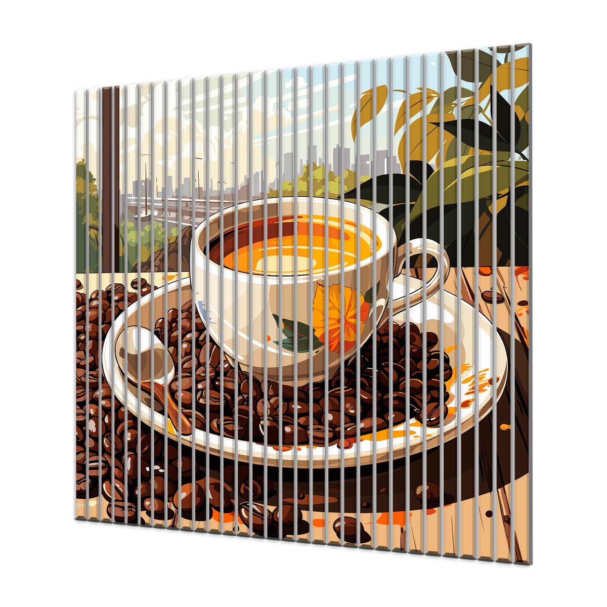 Nowoczesne Panele Dekoracyjne Poranna Filiżanka Kawy 200x200 cm - 10mm