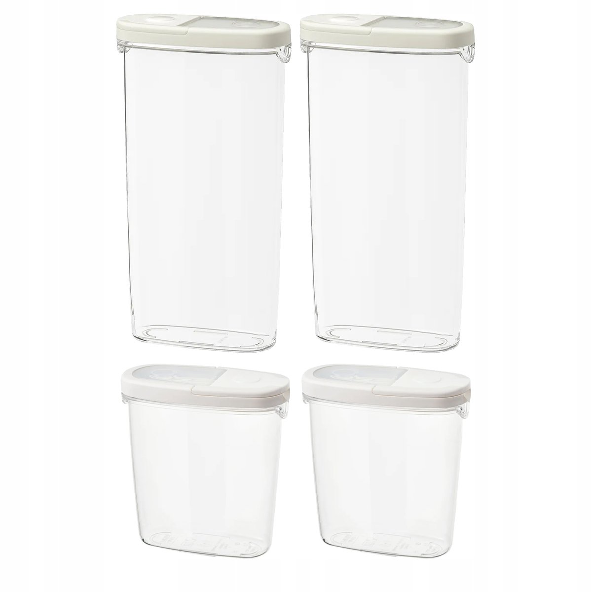 ZESTAW POJEMNIKÓW NA SUCHĄ ŻYWNOŚĆ 1.3 / 2.3l 4szt