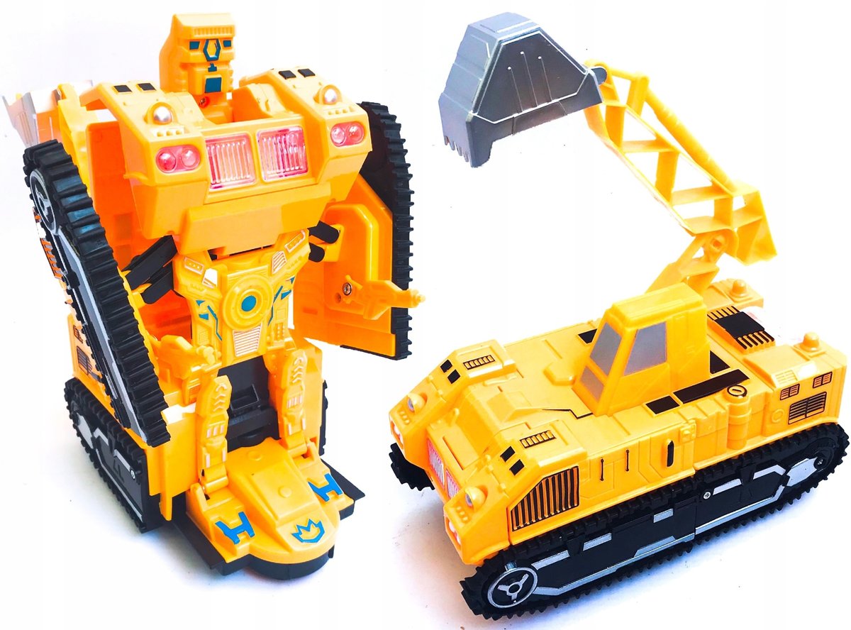 KOPARKA AUTO ROBOT ŚWIECI GRA I JEŹDZI