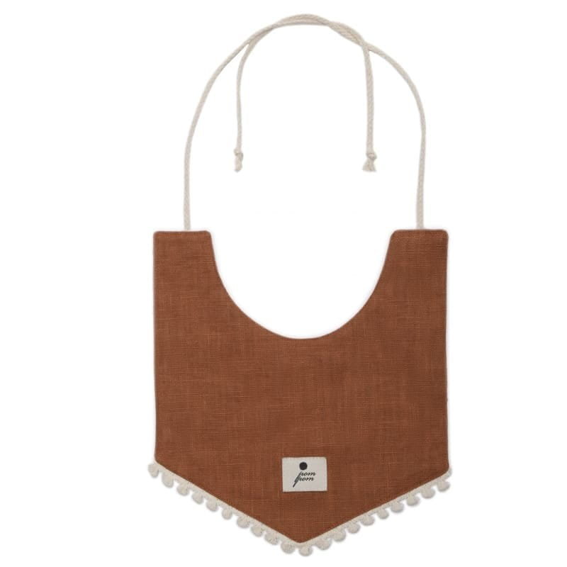 Pom Pom - Śliniaczek Ozdobny Boho Leo Cognac