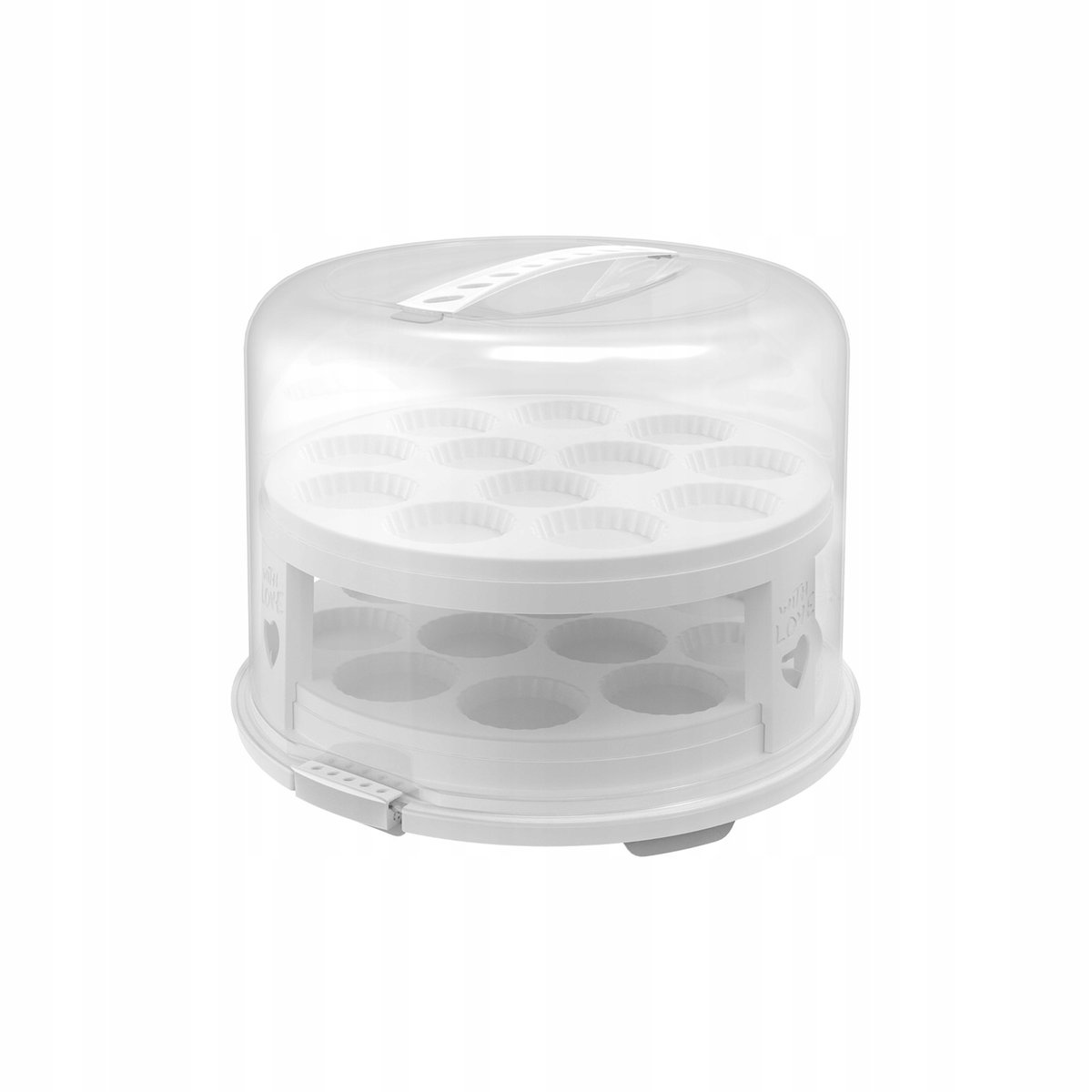 ROTHO Pojemnik na muffinki babeczki ciastka uchwyt do przenoszenia biały