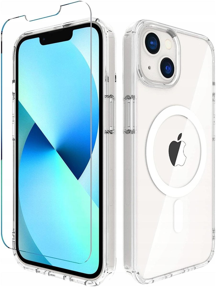 Etui Do iPhone 13 Clear Case +Szkło 9H WZMACNIANE do MAGSAFE