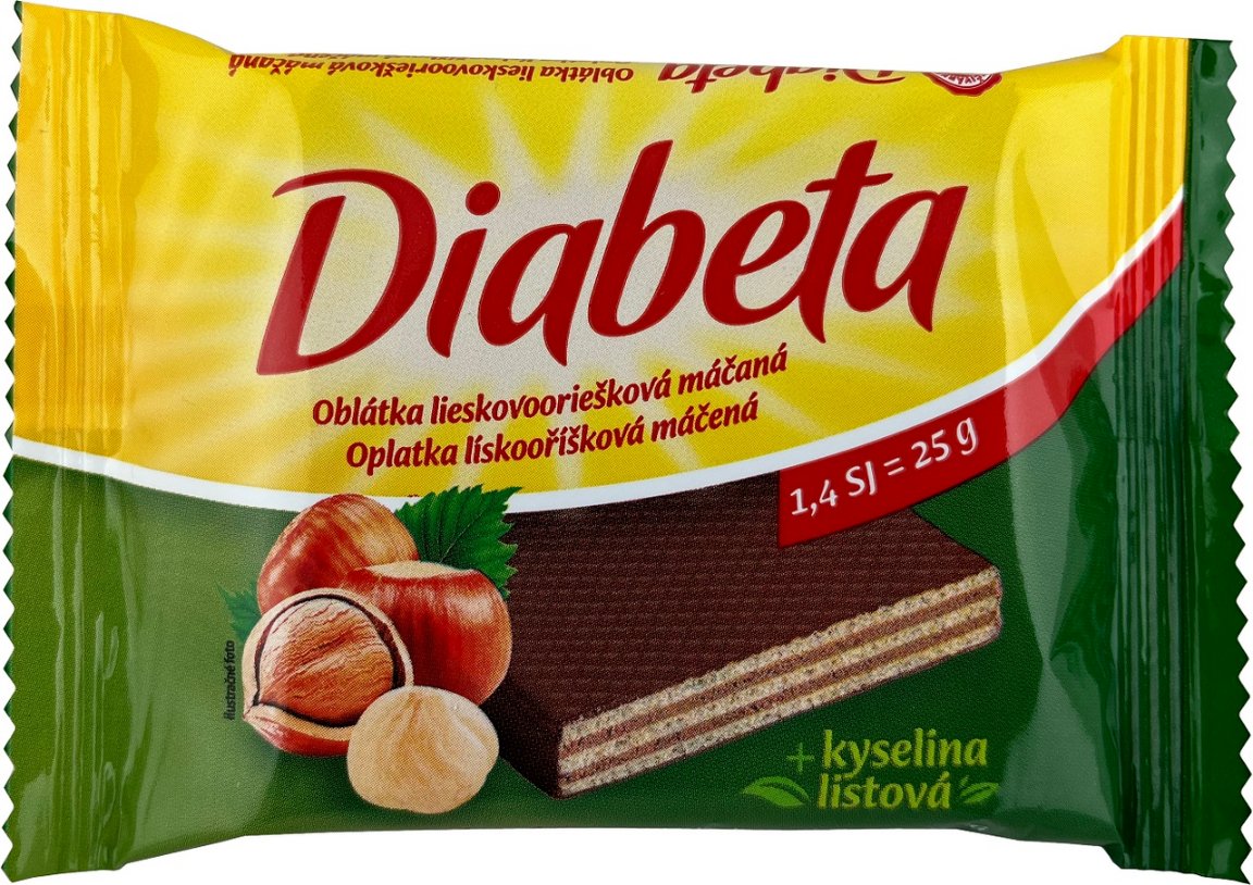 Wafelek w polewie z orzechami włoskimi 25g - Diabeta