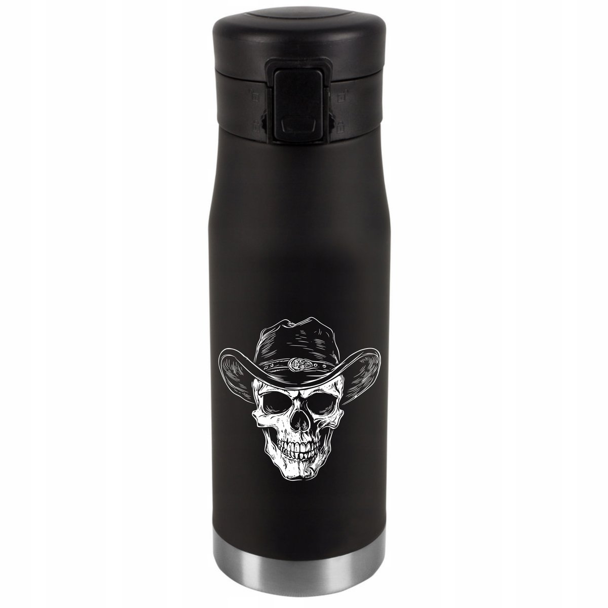 Kubek Termiczny Personalizacja Prezent Imieniny Urodzin Srebrny CZASZKA 016