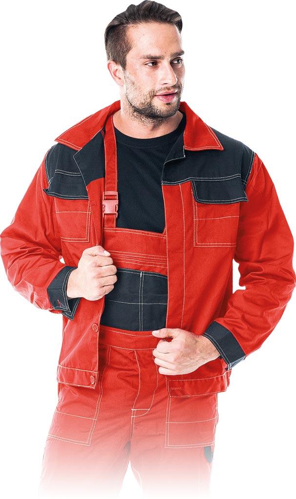 BLUZA OCHRONNA REIS MMB; CZERWONO-CZARNY (XL)
