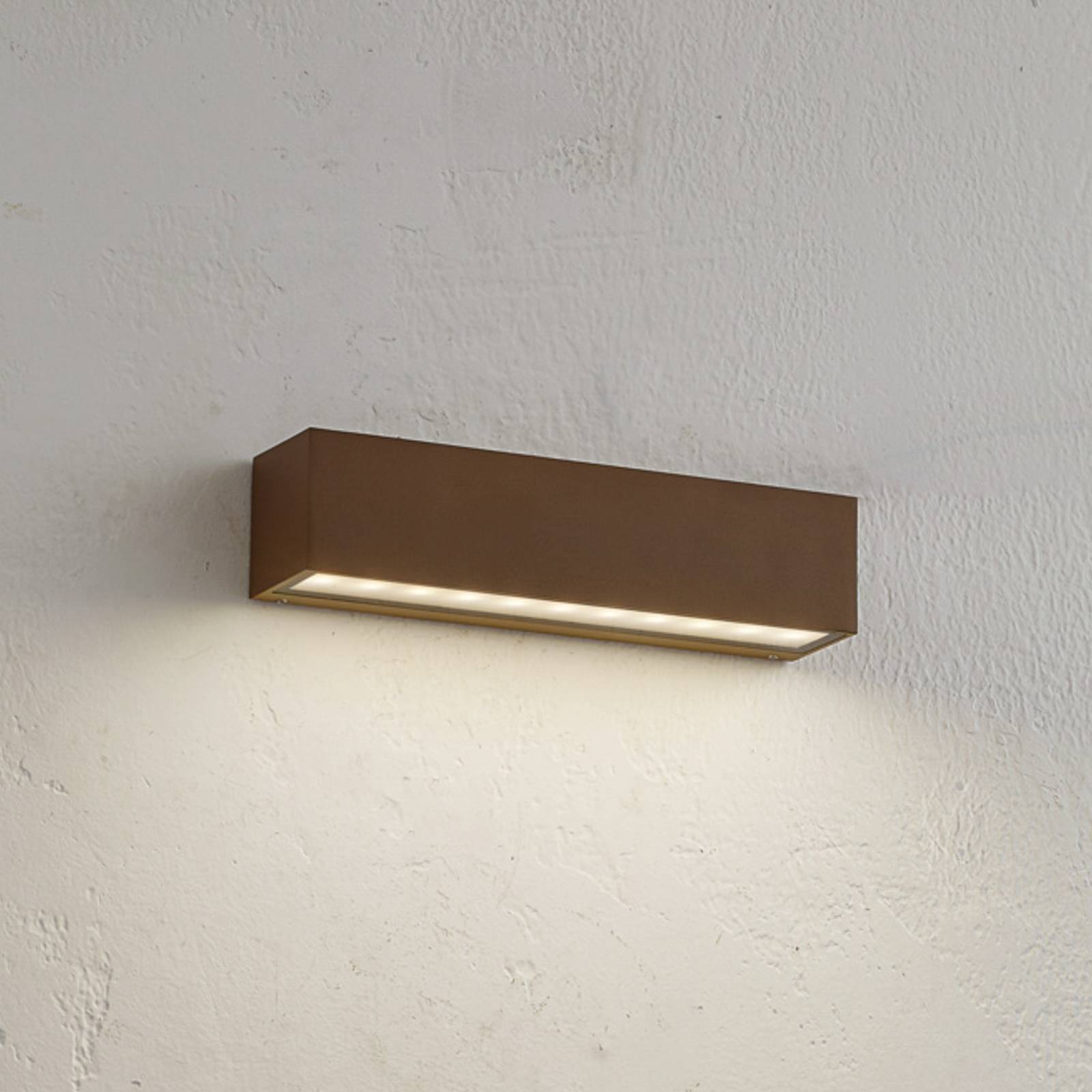 Lucande kinkiet zewnętrzny LED Lengo, 25 cm, brązowy, 1-punktowa.