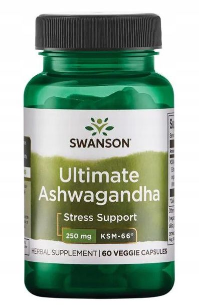 SWANSON Ashwagandha KSM-66 ekstrakt - 60 kapsułek