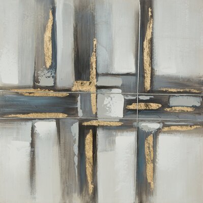 Obraz EUROFIRANY Geometry 594 60 x 60 cm Stalowy