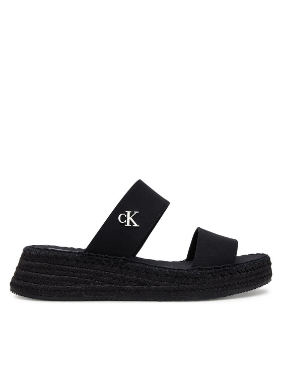 Calvin Klein Jeans Espadryle Sporty Rope Mg Lth Webbing YW0YW01704 Czarny