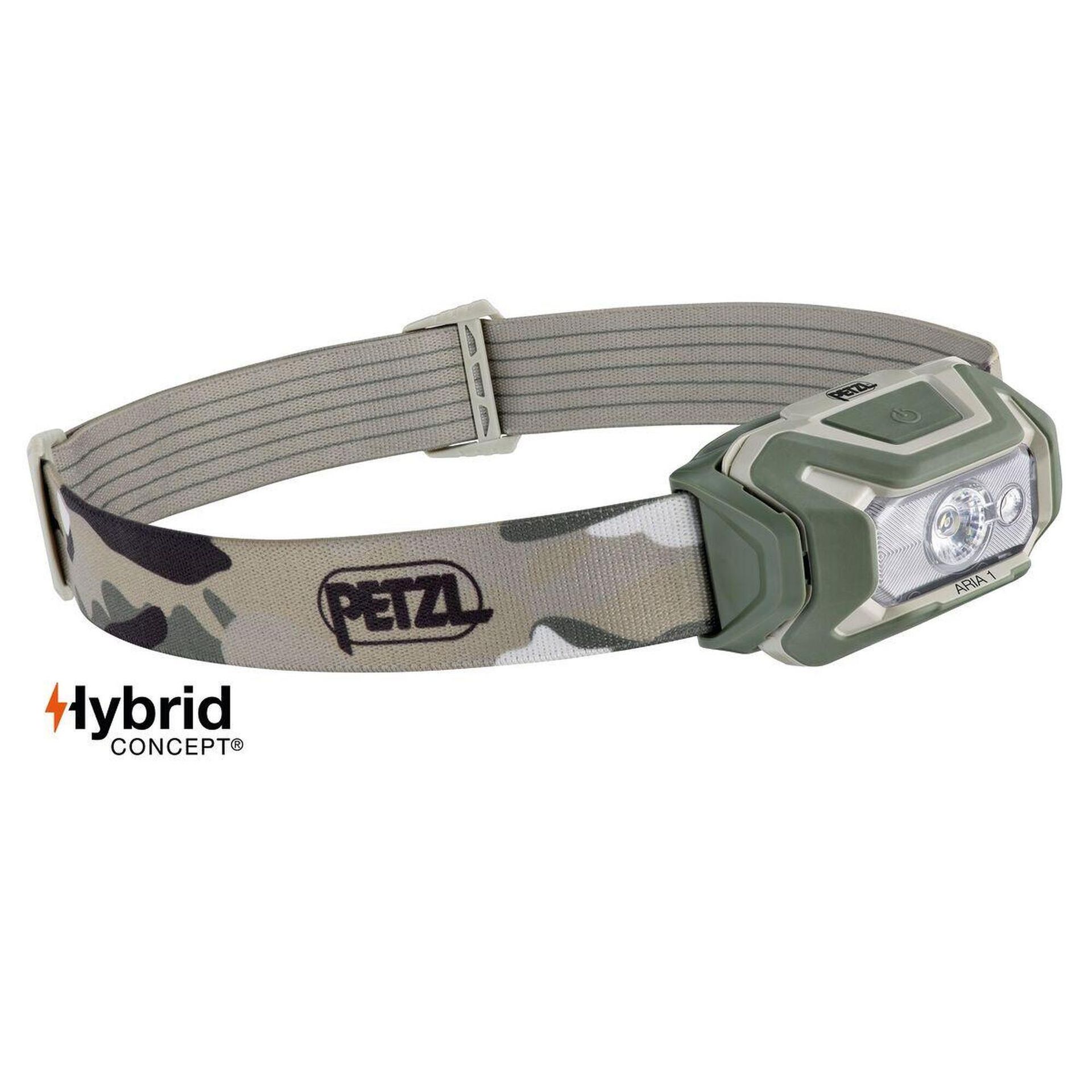Petzl - Latarka czołowa LED Aria 1 - 350 lm - RGB - Zielona / Kamuflaż - E069BA01