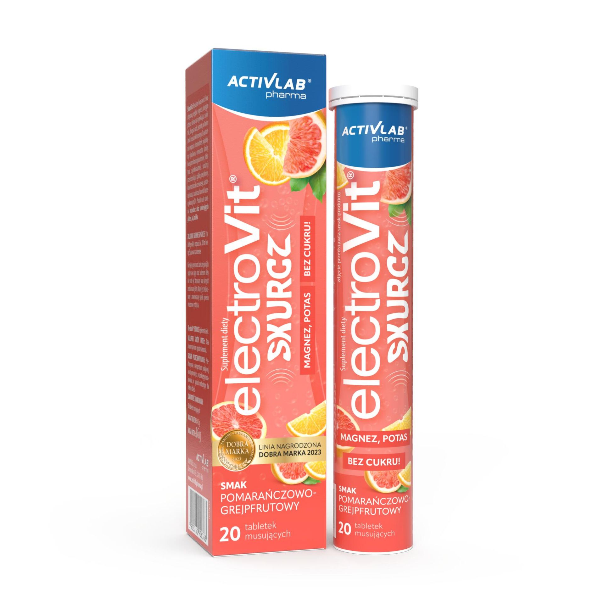Elektrolity ACTIVLAB Skurcz Pomarańczowo-grejpfrutowy (20 tabletek)