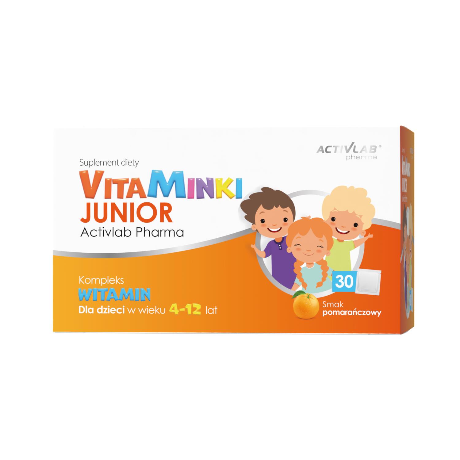 ActivLab Pharma VitaMinki Junior, smak pomarańczowy, saszetki, 30 szt.