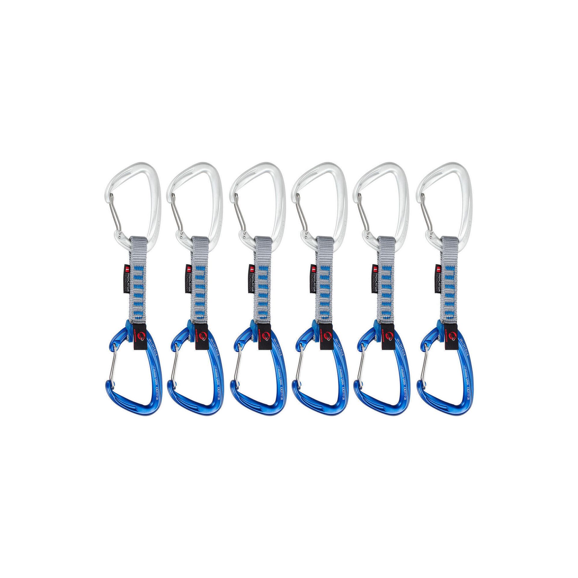 Mammut Crag Wire Quickdraws 10cm Indicator 6-Pack, wire gate/wire gate, silver-ultramarine 2021 Ekspresy wspinaczkowe 2040-02680-19200-10
