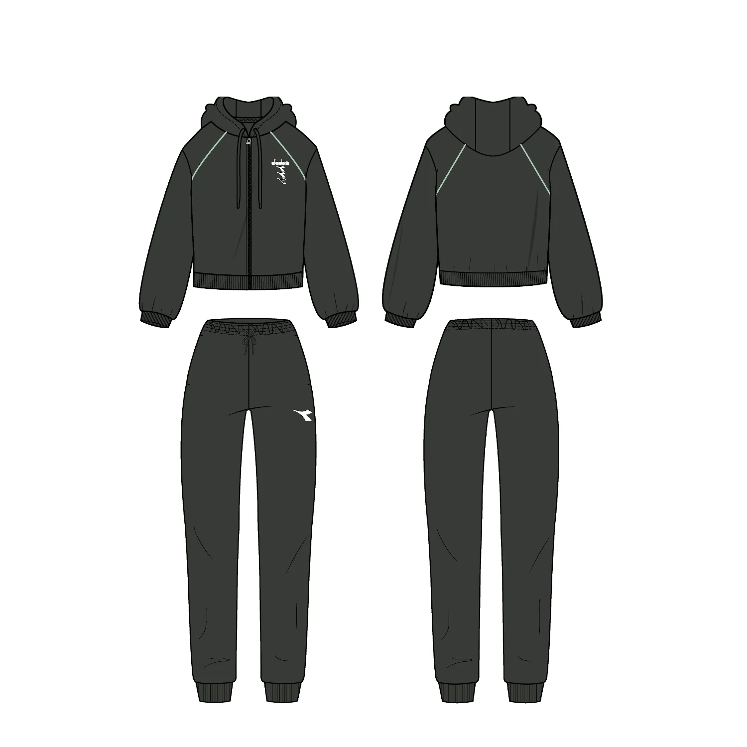 Zestaw dresowy damski DIADORA L. TRACKSUIT HOODIE FZ (HJ)