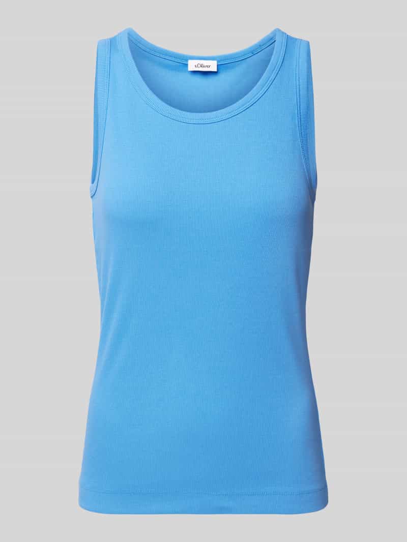 Top krótki o kroju slim fit z mieszanki wiskozy o prążkowanej fakturze