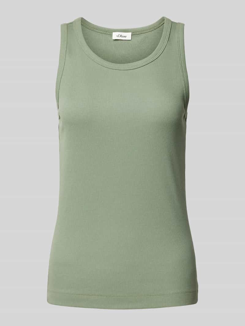 Top krótki o kroju slim fit z mieszanki wiskozy o prążkowanej fakturze