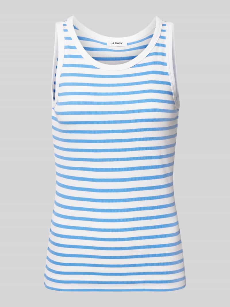 Top krótki o kroju slim fit z mieszanki wiskozy o prążkowanej fakturze