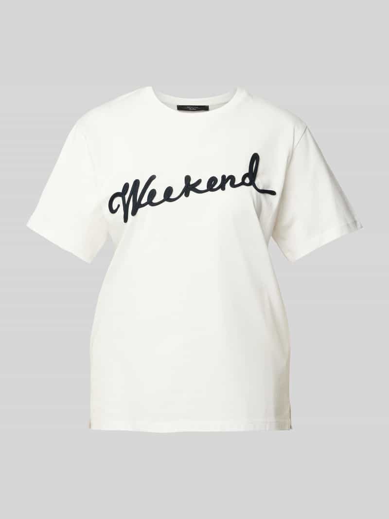 T-shirt z wyhaftowanym logo model ‘OLGA’