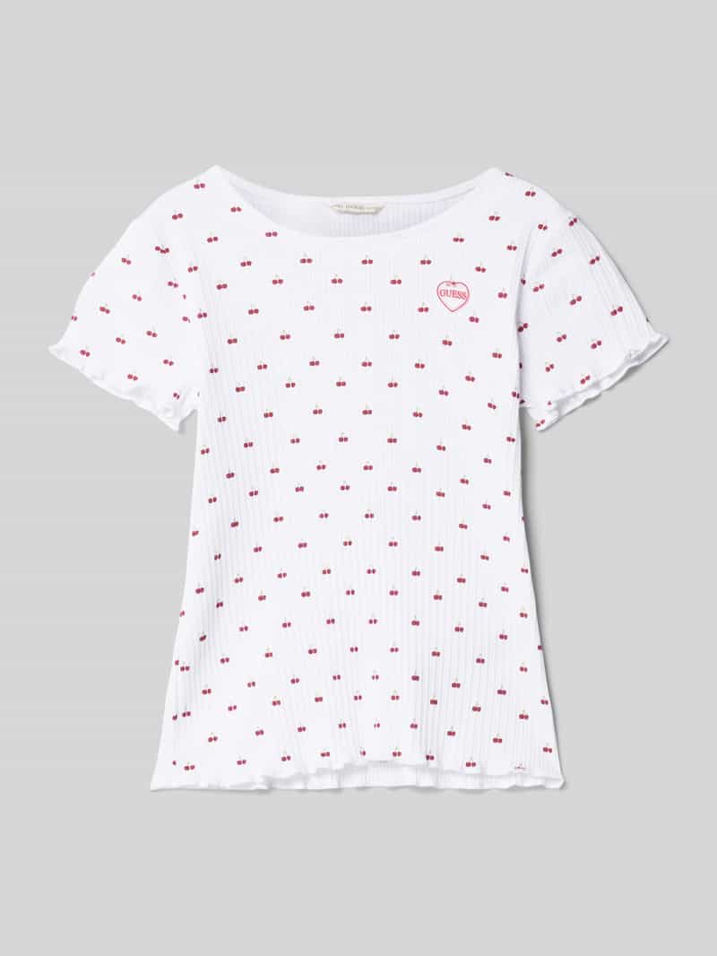 T-shirt z falistym dołem