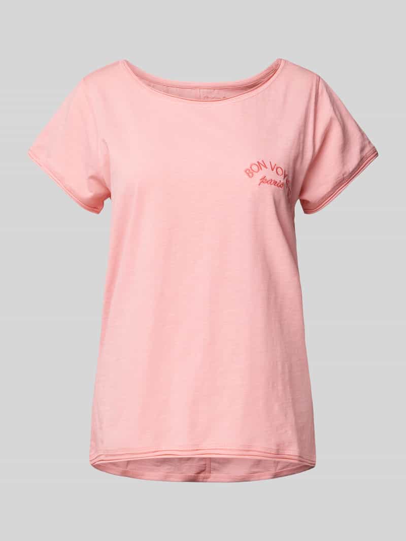 T-shirt z wyhaftowanym napisem