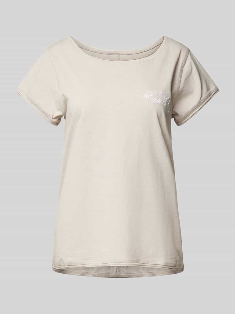 T-shirt z wyhaftowanym napisem