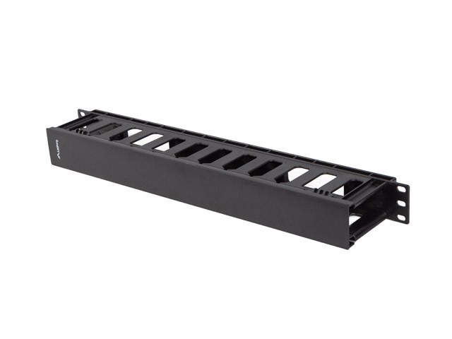 Lanberg Organizer Kabli 19'' 1U plastikowy z zaślepką typ A czarny