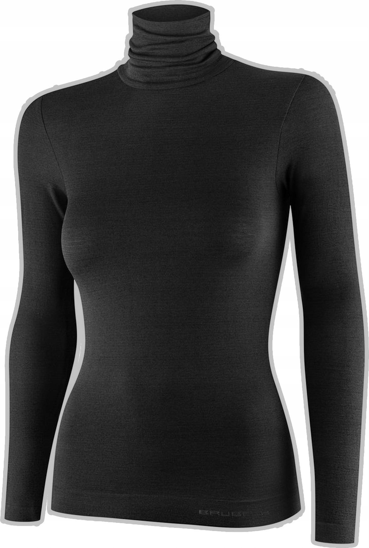 Brubeck LS1627W Koszulka damska z golfem COMFORT MERINO czarny S
