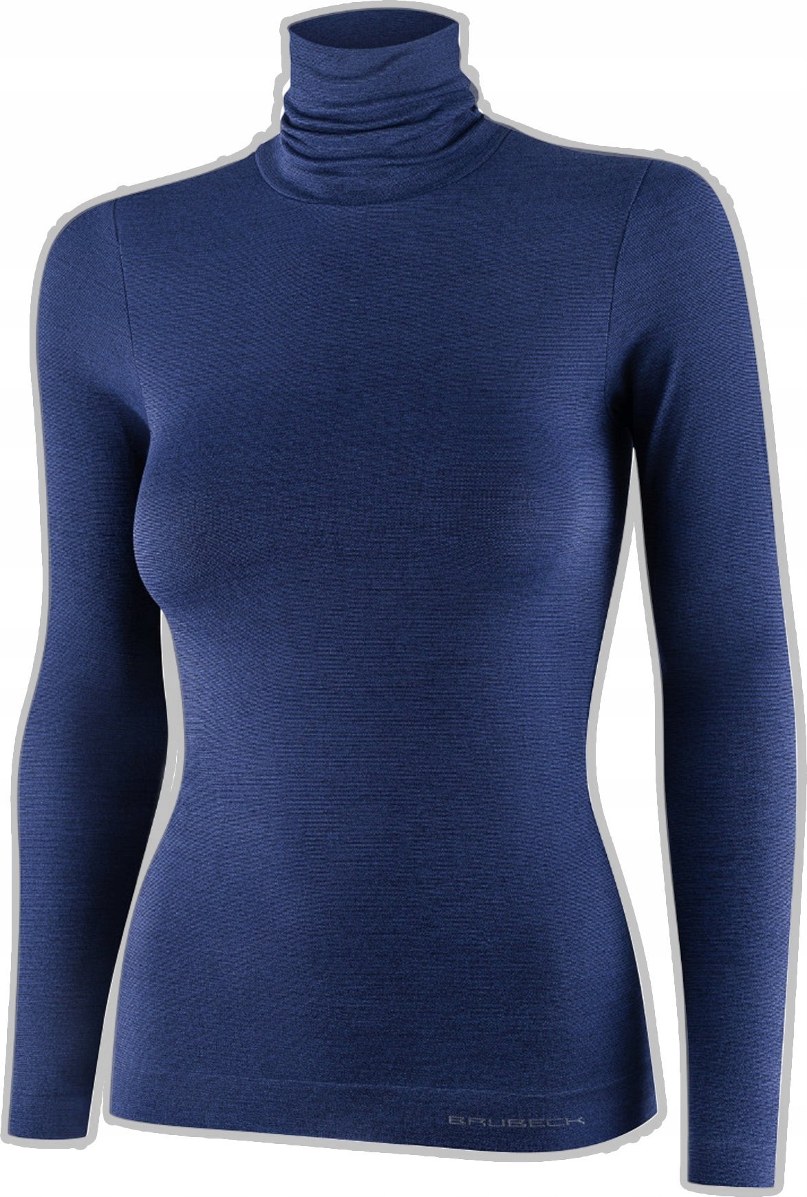 Brubeck LS1627W Koszulka damska z golfem COMFORT MERINO granatowy S