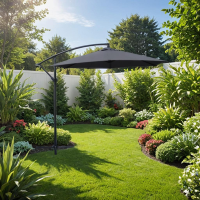 Parasol ogrodowy boczny ciemnoszary 270 cm