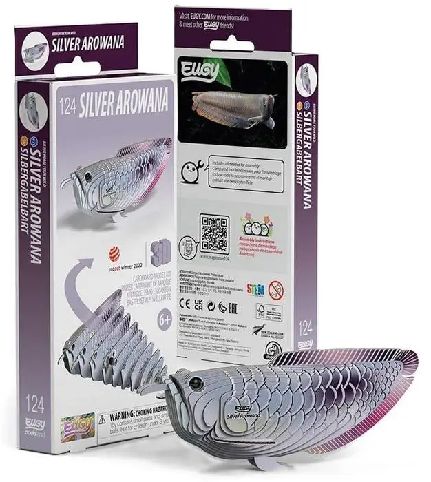 Ryba Arowana Srebrna Eugy. Eko Układanka 3D - Eugy