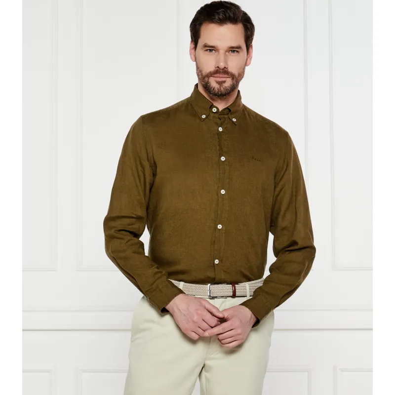 BOSS BLACK Lniana koszula H-LIAM-BD-E-C1-243 | Regular Fit