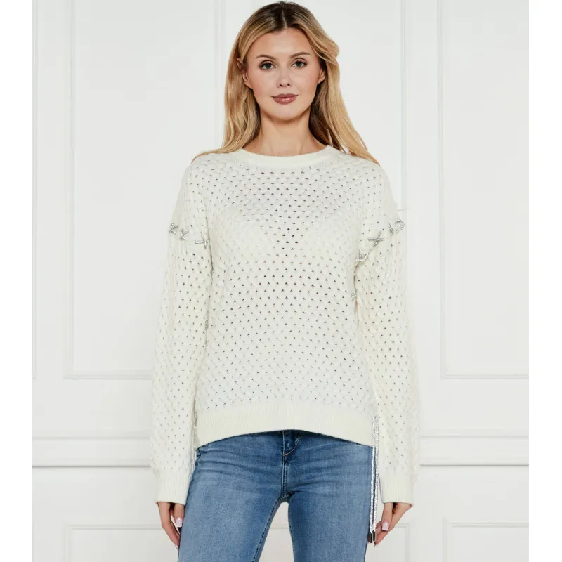 GUESS Sweter ELLISS Relaxed fit z dodatkiem wełny