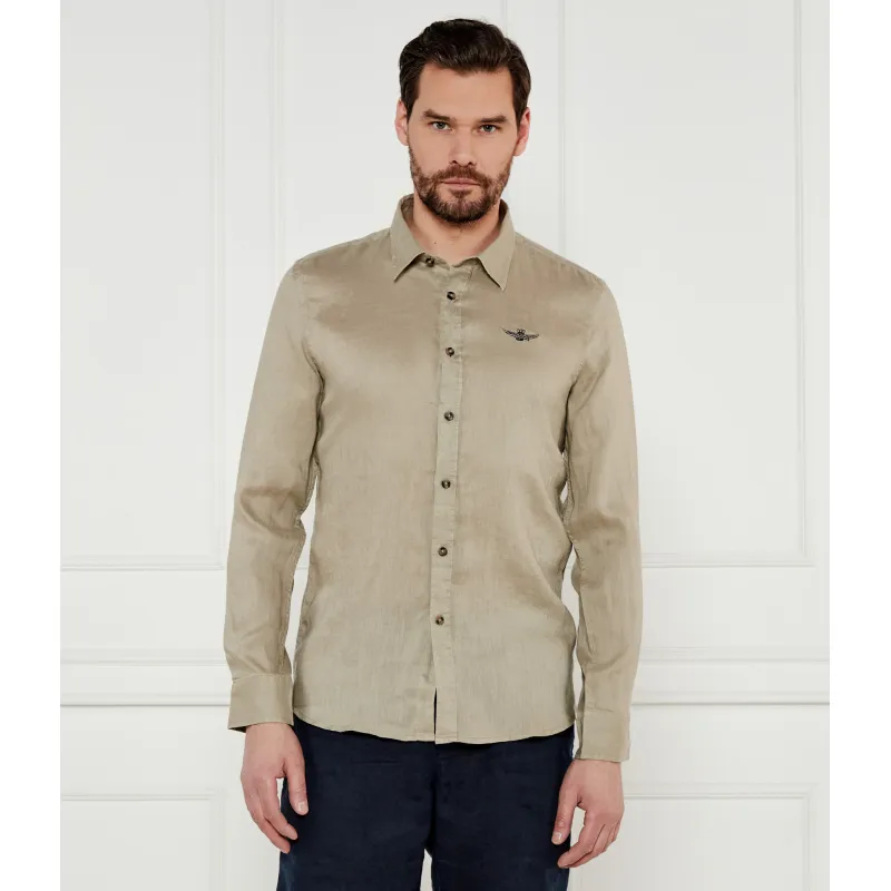 Aeronautica Militare Lniana koszula Regular Fit