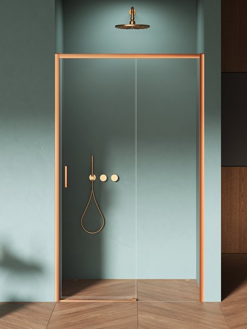 Drzwi prysznicowe rozsuwane prawe kolor miedziany 120 cm D-0817A Prime New Trendy Copper Brushed