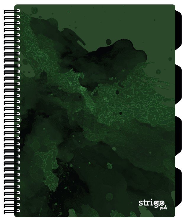 Kołozeszyt STRIGO PADS Project Book B5 kratka Fusion ciemnozielony
