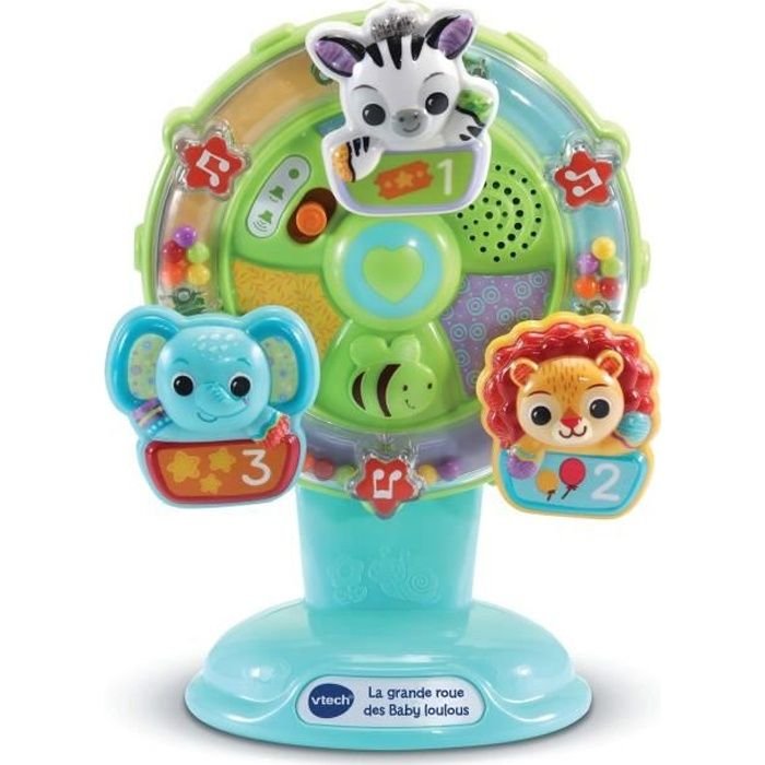 Vtech Baby - The Big Wheel Of Baby Loulous - Muzyczne Koło Z Przyssawką Zabezpieczającą Przed Upadkiem - Zielony/Wielokolorowy