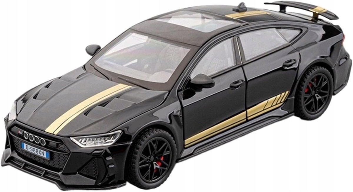 AUDI RS7 METALOWY MODEL SAMOCHODU SPOTOWEGO 1:32 DŹWIĘK ŚWIATŁO CZARNY