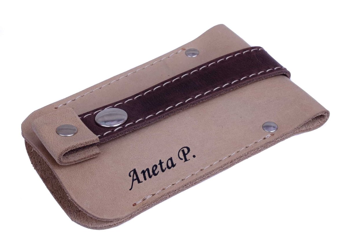 Skórzane etui na klucze kolor Beżowy